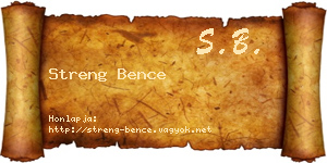 Streng Bence névjegykártya